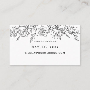 Carte De Visite Posy Of Rose Mariage Online RSVP Card