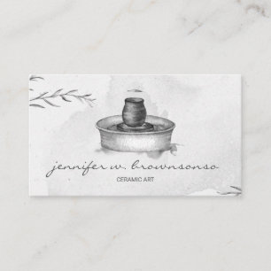 Carte De Visite Pot de fleur gris outil pour sculpteur céramiste