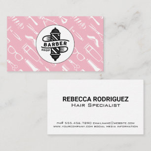 Carte De Visite Poteau en barbier Accessoires de coupe de cheveu