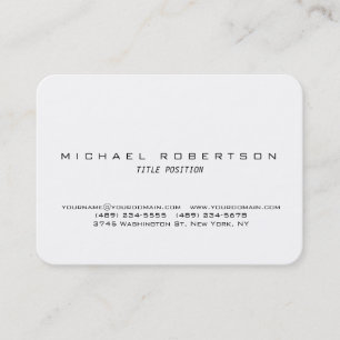 Carte de visite potelé minimaliste blanc de coin