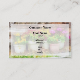 Carte De Visite Pots de fleurs avec des fleurs d'automne