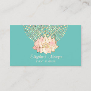 Carte De Visite Pots d'or professionnel élégant Lotus Mint Green