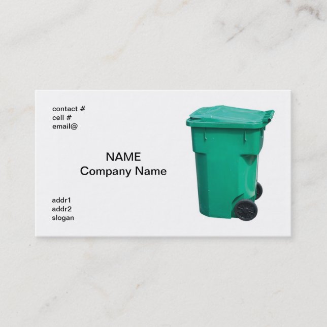 Carte De Visite poubelle vert clair (Devant)