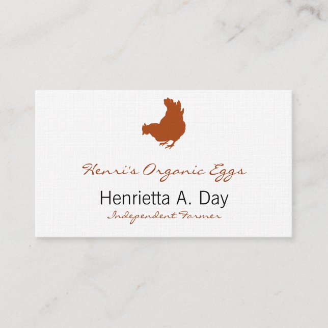 Carte De Visite Poule [poulet, agriculteur, oeufs organiques] (Devant)