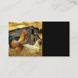 Carte De Visite Poules de coq Vintage Russe Barn Coop