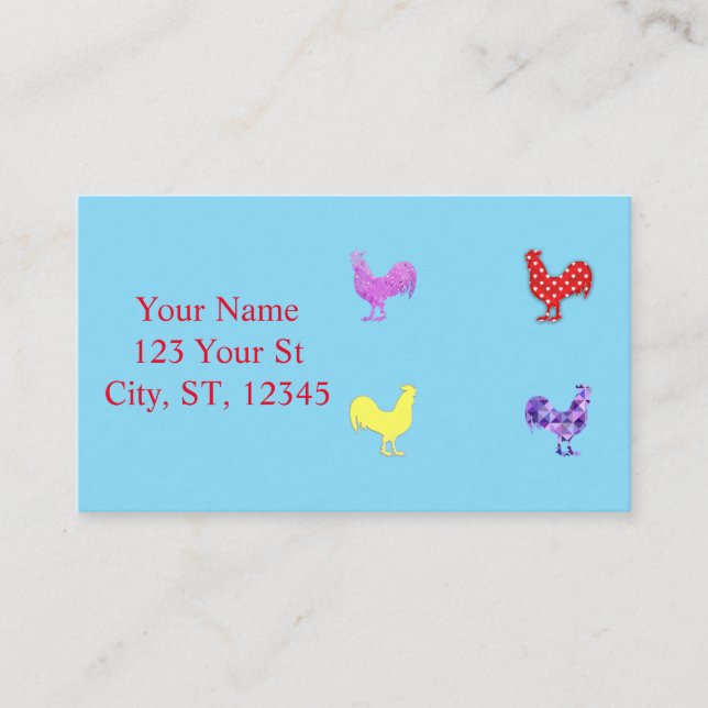 Carte De Visite Poules de poulet Thunder_Cove (Devant)