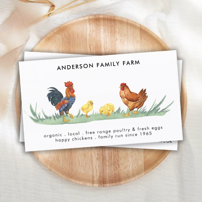 Carte De Visite Poules de poulet Volaille OEufs à portée libre Cod (Créateur téléchargé)