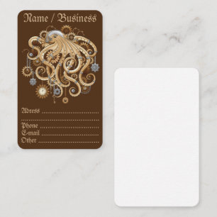 Carte De Visite Poulpe Steampunk Rétro Fantastique Mécanique