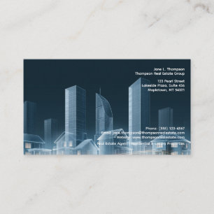 Carte de visite pour agence immobilière Skyline mo
