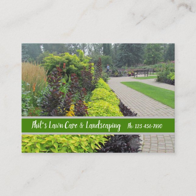 Carte de visite pour aménagement de jardin à l'ang (Devant)