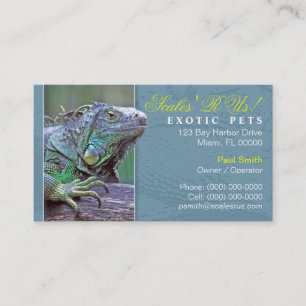 Carte de visite pour animaux exotiques
