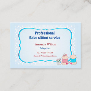 Carte de visite pour baby-sitter et garde d'enfant