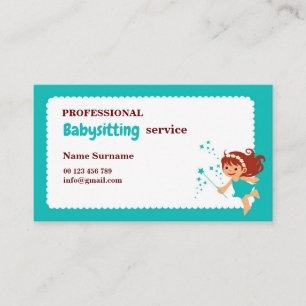 Carte de visite pour baby-sitter, garde d'enfants
