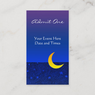 Carte de visite pour billet d'événement Lune et Ét