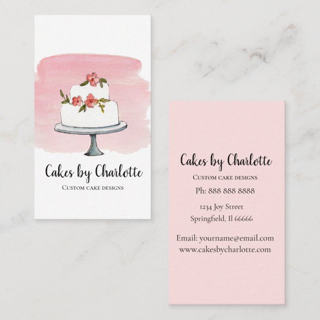 Carte de visite pour boulangerie de gâteaux de mar (Devant / Derrière)