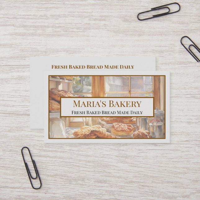 Carte de visite pour boulangerie et café (Devant/Arrière en situation)