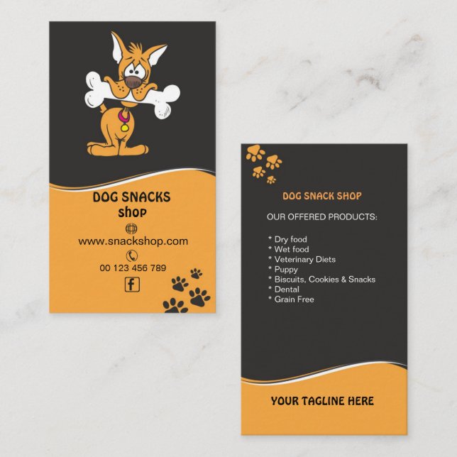 Carte de visite pour boutique de friandises pour c (Devant / Derrière)