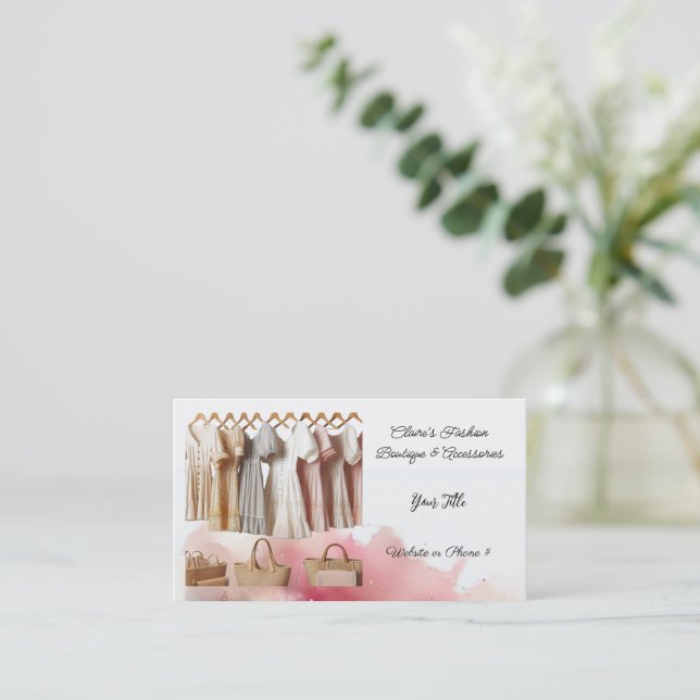Carte de visite pour boutique de vêtements et acce (Debout devant)