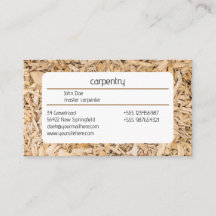 Carte de visite pour cadre de coupe en bois