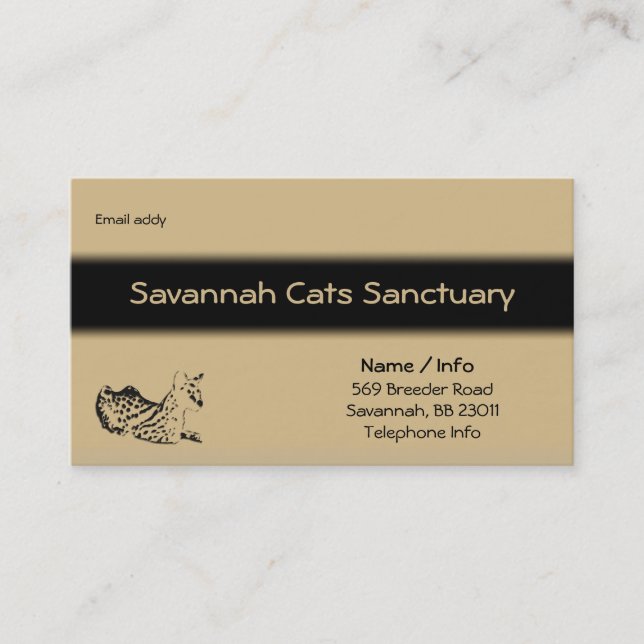 Carte de visite pour chat Savannah / Personnalisab (Devant)