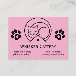 Carte de visite pour chatterie avec logo minimalis