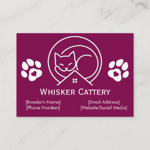 Carte de visite pour chatterie avec logo minimalis
