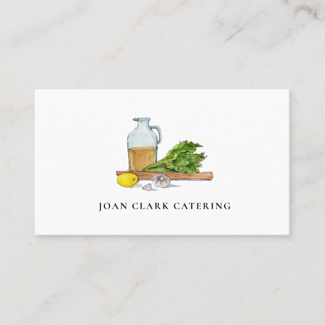Carte de visite pour chef à domicile de traiteur (Devant)