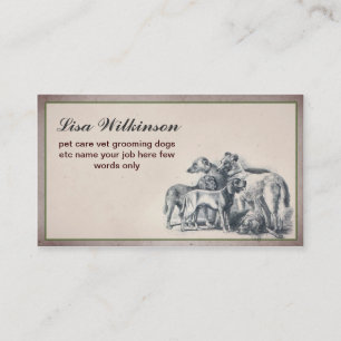 carte de visite pour chiens de compagnie