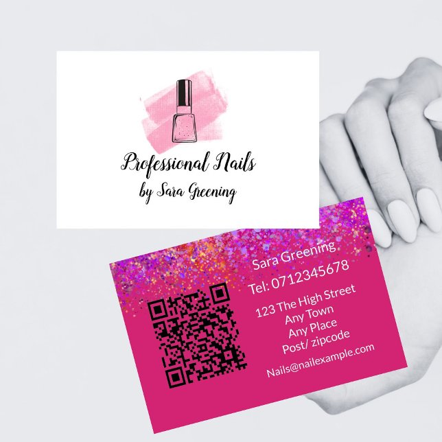 Carte de visite pour clous de salon professionnel (Nail Bar Business card)