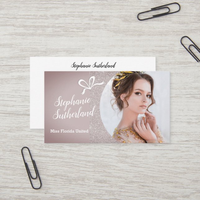 Carte de visite pour concours de beauté Diamond Gl (Devant/Arrière en situation)