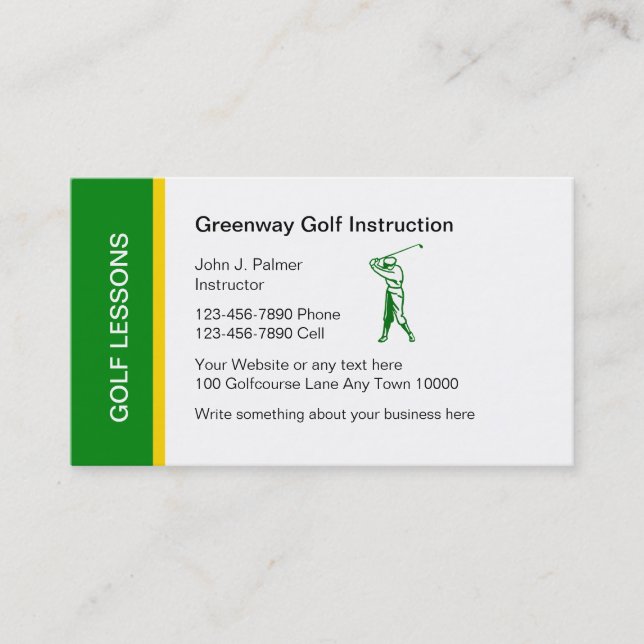 Carte de visite pour cours de golf (Devant)