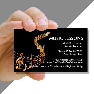 Carte de visite pour cours de musique élégants