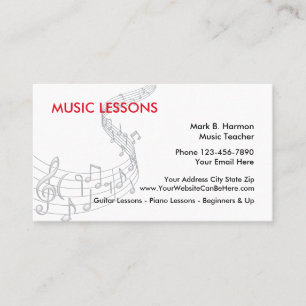 Carte de visite pour cours de musique Nouveau