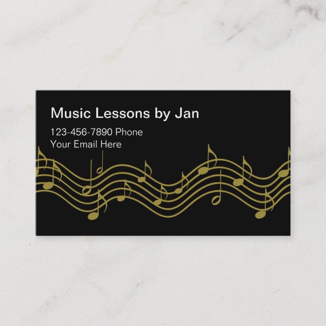 Carte de visite pour cours de musique simple (Devant)