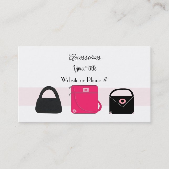 Carte de visite pour créateur de sacs à main Acces (Devant)