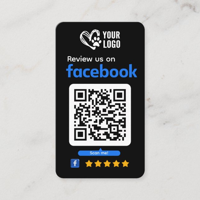 Carte de visite pour demande d'avis Facebook pour  (Devant)
