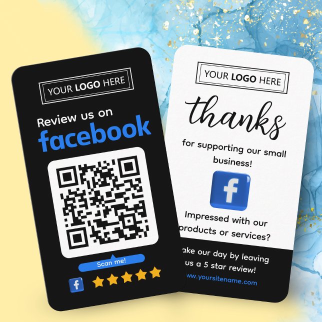 Carte de visite pour demande d'avis sur Facebook (Facebook review request card for customers)