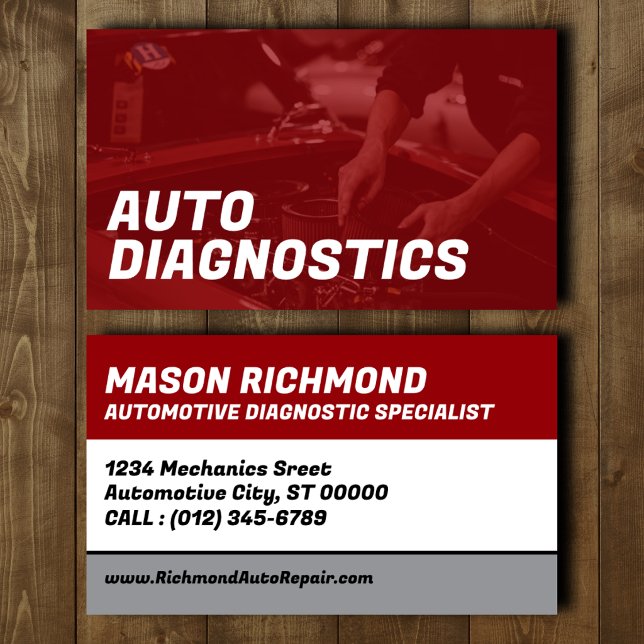 Carte de visite pour diagnostic automobile (Créateur téléchargé)