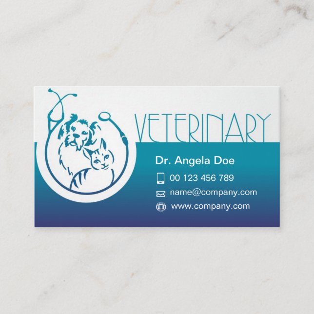 carte de visite pour docteur vétérinaire (Devant)