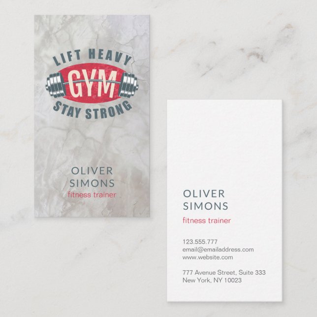 Carte de visite pour entraîneur de fitness (Devant / Derrière)