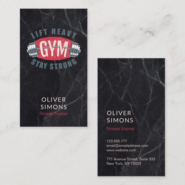Carte de visite pour entraîneur de fitness (Devant / Derrière)