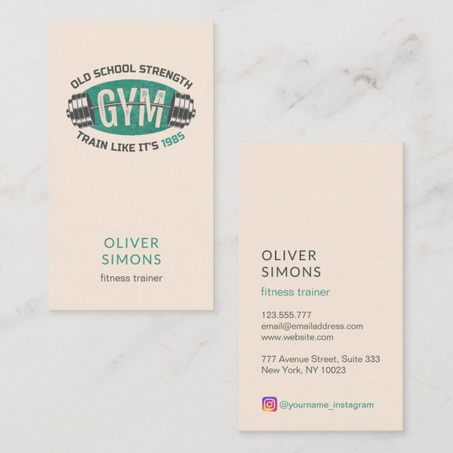 Carte de visite pour entraîneur de fitness (Devant / Derrière)