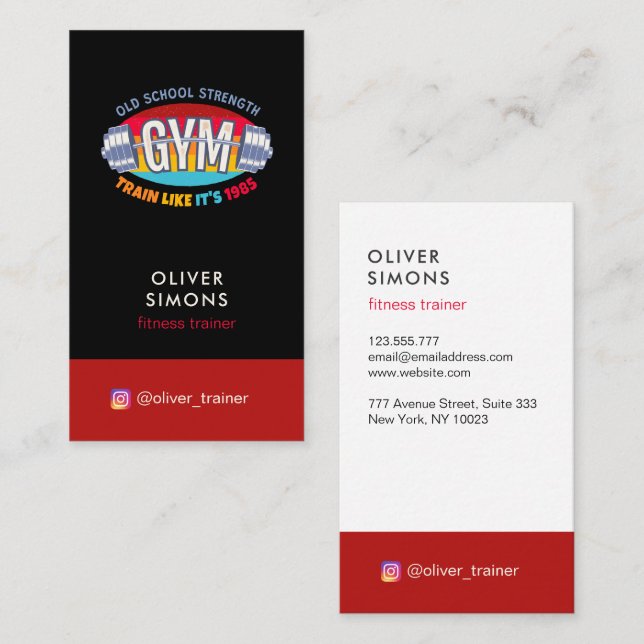 Carte de visite pour entraîneur de fitness (Devant / Derrière)