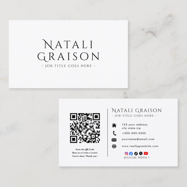 Carte de visite pour entrepreneur | Moderne et pro (Devant / Derrière)