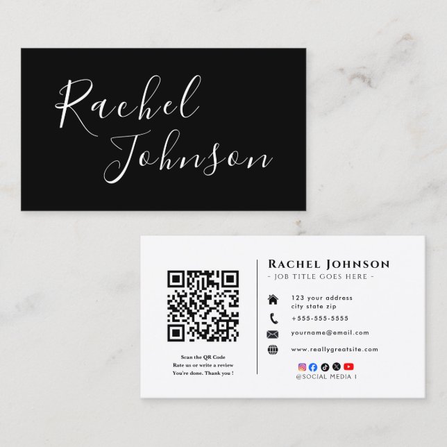 Carte de visite pour entrepreneur | Moderne et pro (Devant / Derrière)