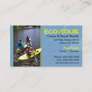 Carte de visite pour entreprise de canoë et kayak