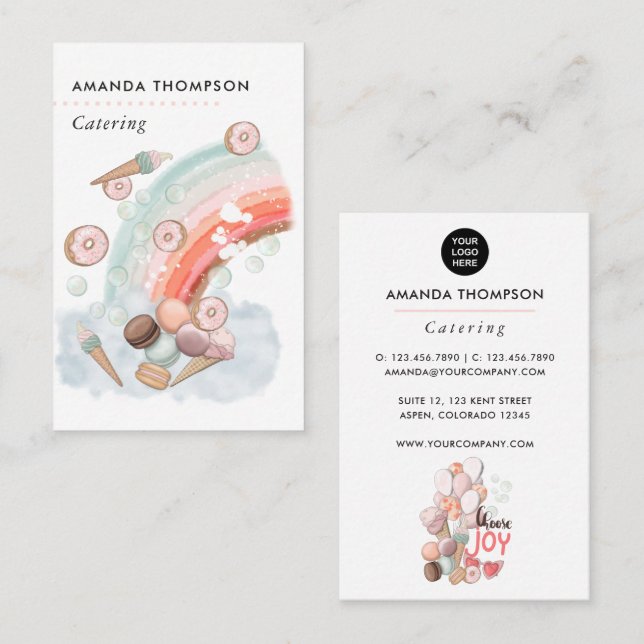 Carte de visite pour entreprise de catering d'évén (Devant / Derrière)