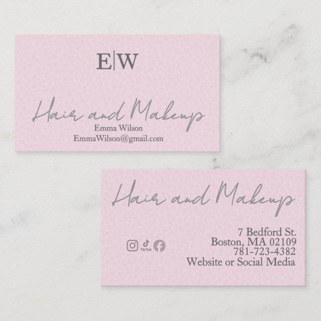 Carte de visite pour entreprise de coiffure et bea (Devant / Derrière)