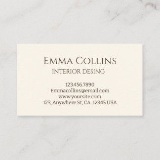 Carte de visite pour entreprise de décoration d'in