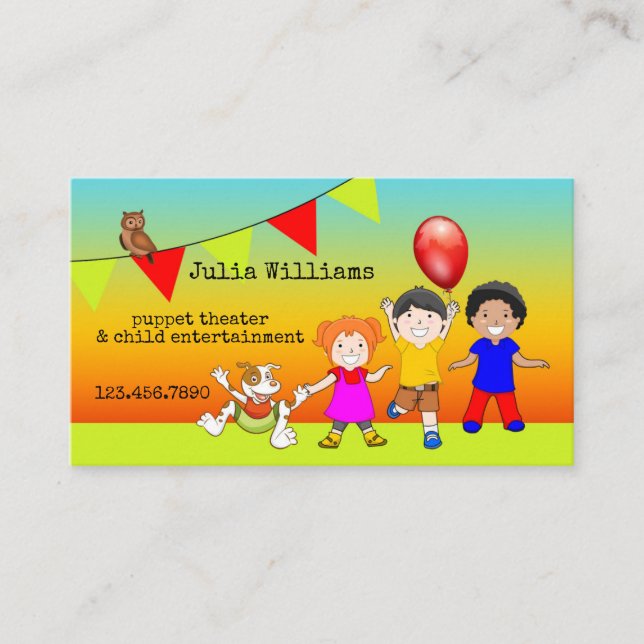 Carte de visite pour entreprise de divertissement  (Devant)